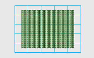 センサーの45%の範囲に399個配置されたAFポイントの図